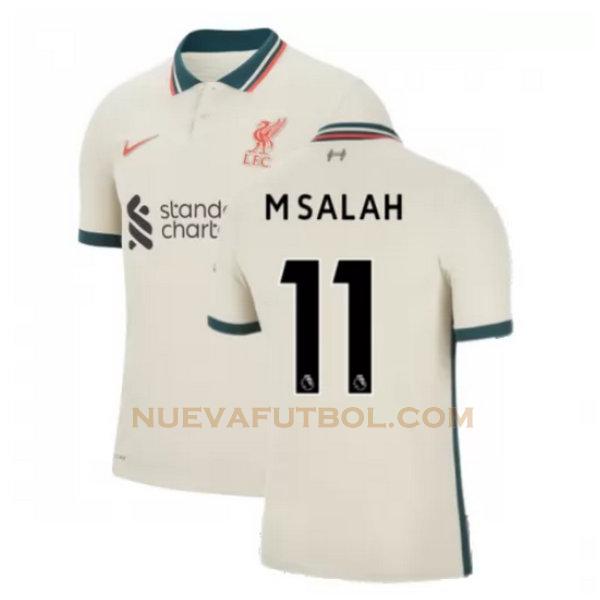 segunda camiseta m salah 11 liverpool 2021 2022 amarillo hombre