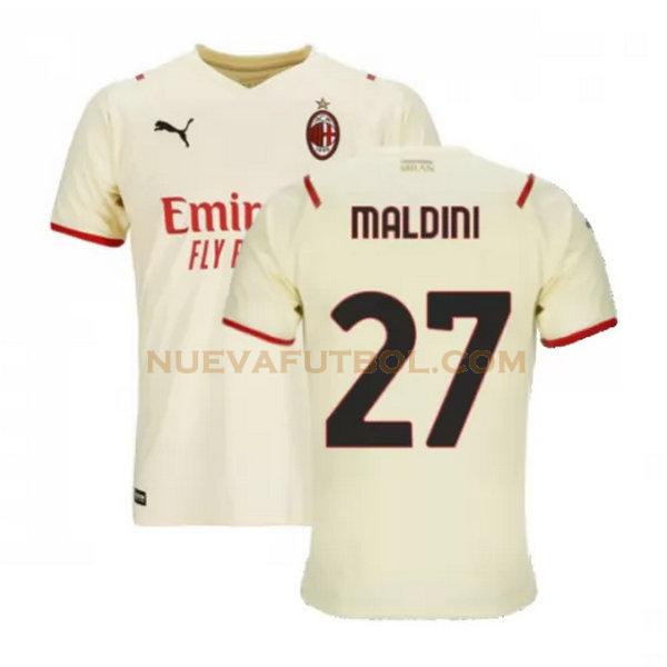 segunda camiseta maldini 27 ac milan 2021 2022 blanco hombre