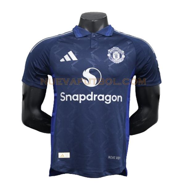 segunda camiseta manchester united player 2024 2025 azul hombre