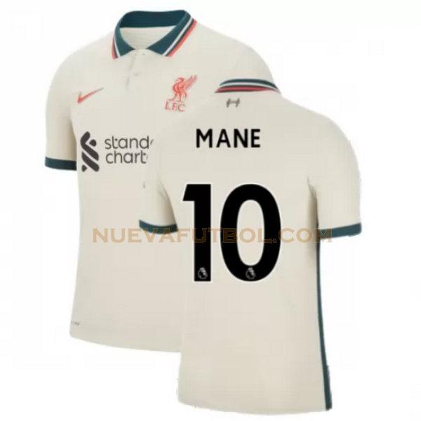 segunda camiseta mane 10 liverpool 2021 2022 amarillo hombre