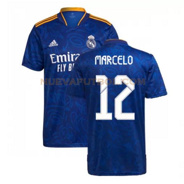 segunda camiseta marcelo 12 real madrid 2021 2022 azul hombre