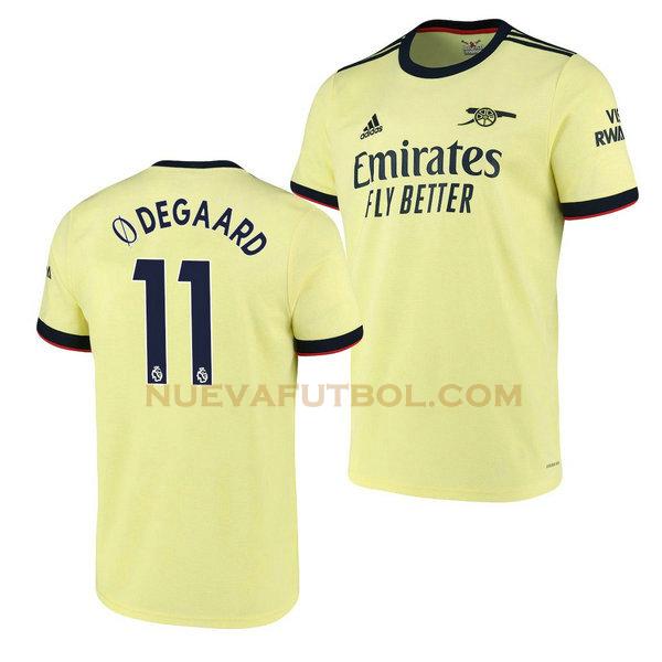 segunda camiseta martin odegaard 11 arsenal 2021 2022 amarillo hombre