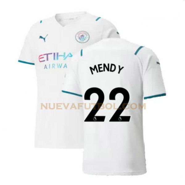 segunda camiseta mendy 22 manchester city 2021 2022 blanco hombre