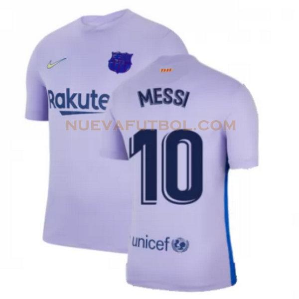 segunda camiseta messi 10 barcelona 2021 2022 amarillo hombre