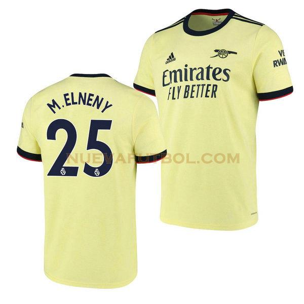 segunda camiseta mohamed elneny 25 arsenal 2021 2022 amarillo hombre