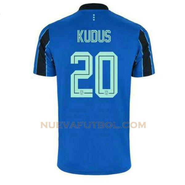 segunda camiseta mohammed kudus 20 ajax 2021 2022 azul hombre