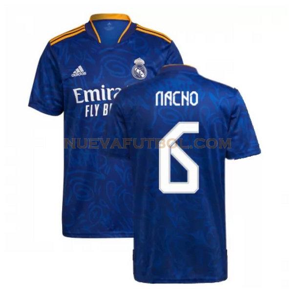 segunda camiseta nacho 6 real madrid 2021 2022 azul hombre