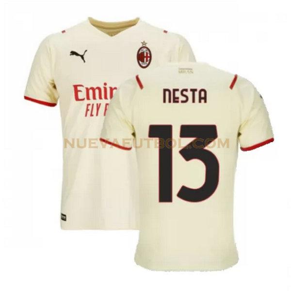 segunda camiseta nesta 13 ac milan 2021 2022 blanco hombre