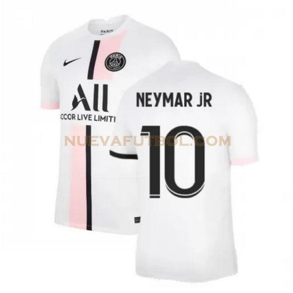 segunda camiseta neymar jr 10 paris saint germain 2021 2022 blanco hombre