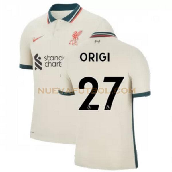 segunda camiseta origi 27 liverpool 2021 2022 amarillo hombre