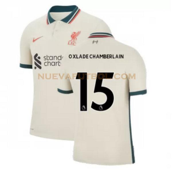 segunda camiseta oxlade chamberlain 15 liverpool 2021 2022 amarillo hombre