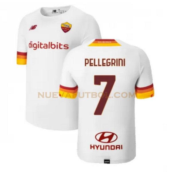 segunda camiseta pellegrini 7 as roma 2021 2022 blanco hombre