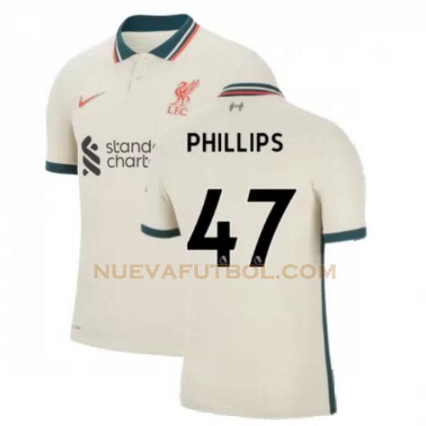 segunda camiseta phillips 47 liverpool 2021 2022 amarillo hombre