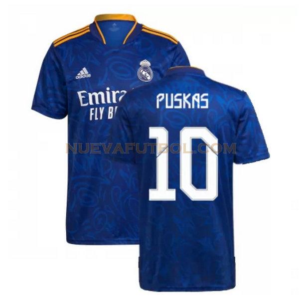 segunda camiseta puskas 10 real madrid 2021 2022 azul hombre