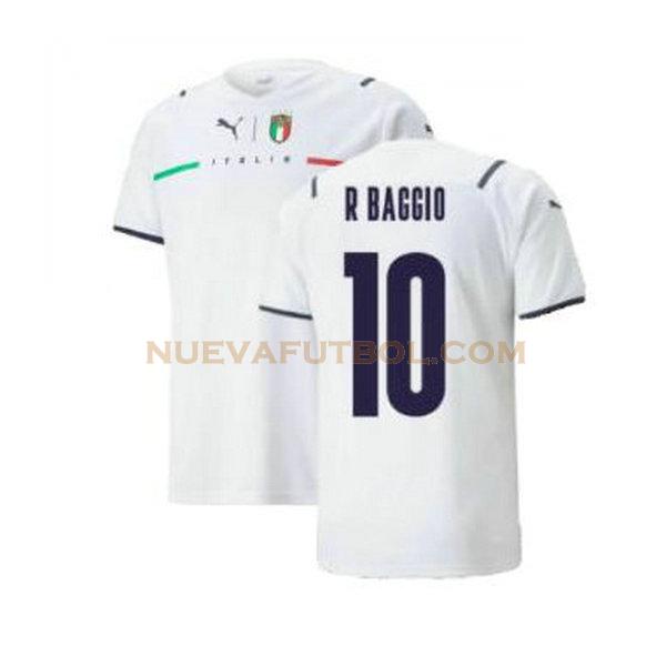 segunda camiseta r baggio 10 italia 2021 2022 blanco hombre