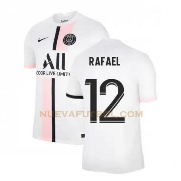 segunda camiseta rafael 12 paris saint germain 2021 2022 blanco hombre