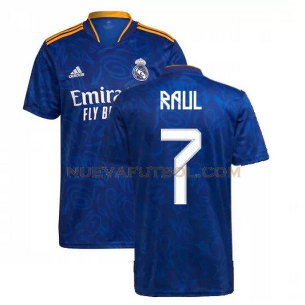 segunda camiseta raul 7 real madrid 2021 2022 azul hombre