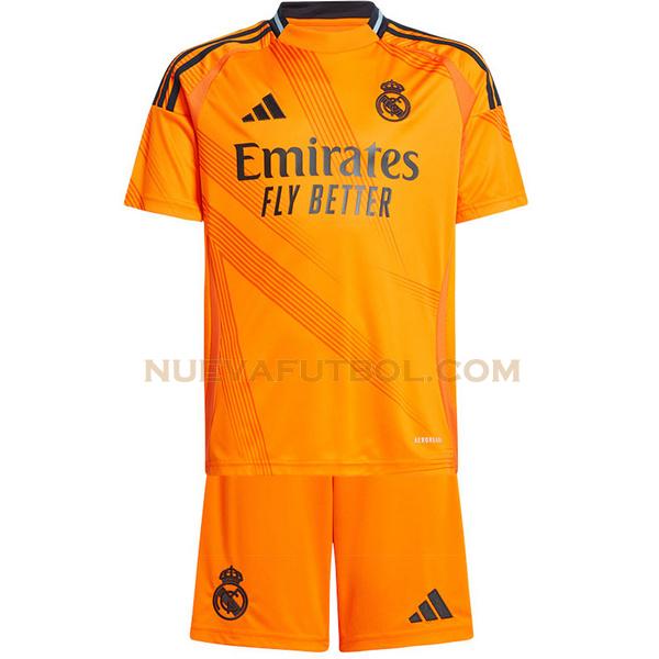 segunda camiseta real madrid 2024 2025 naranja niño