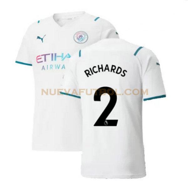 segunda camiseta richards 2 manchester city 2021 2022 blanco hombre