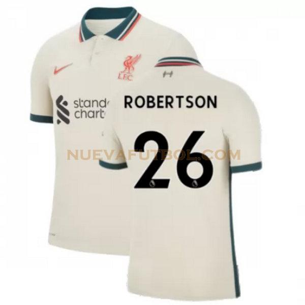 segunda camiseta robertson 26 liverpool 2021 2022 amarillo hombre