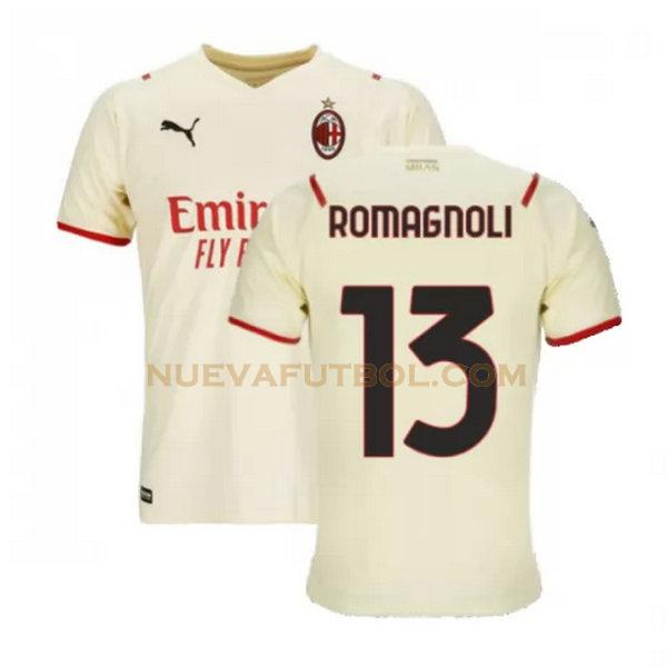 segunda camiseta romagnoli 13 ac milan 2021 2022 blanco hombre