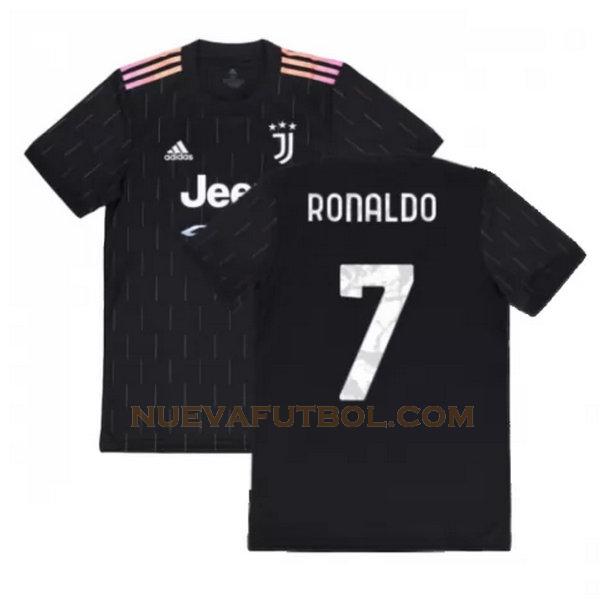 segunda camiseta ronaldo 7 juventus 2021 2022 negro hombre