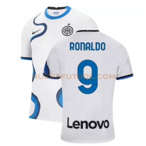 segunda camiseta ronaldo 9 inter milan 2021 2022 blanco hombre