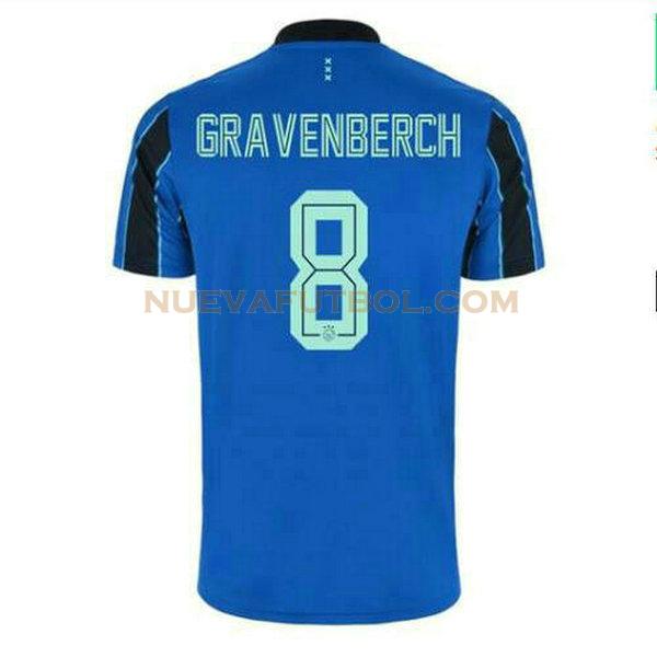 segunda camiseta ryan gravenberch 8 ajax 2021 2022 azul hombre