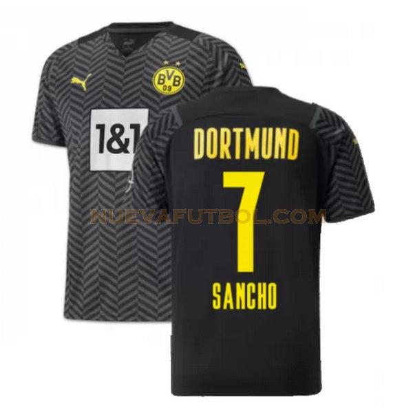 segunda camiseta sancho 7 borussia dortmund 2021 2022 negro hombre