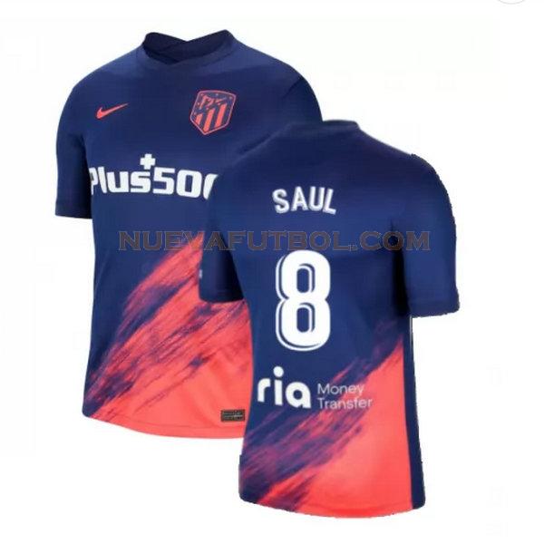 segunda camiseta saul 8 atletico madrid 2021 2022 azul negro hombre