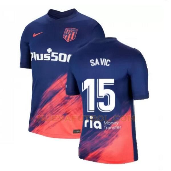 segunda camiseta savic 15 atletico madrid 2021 2022 azul negro hombre