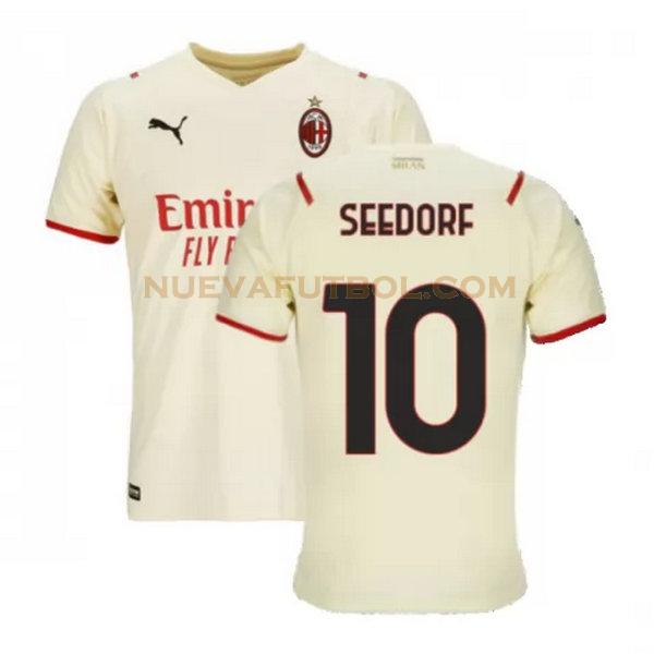 segunda camiseta seedorf 10 ac milan 2021 2022 blanco hombre