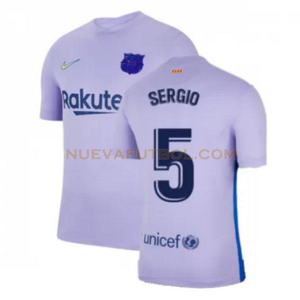 segunda camiseta sergio 5 barcelona 2021 2022 amarillo hombre