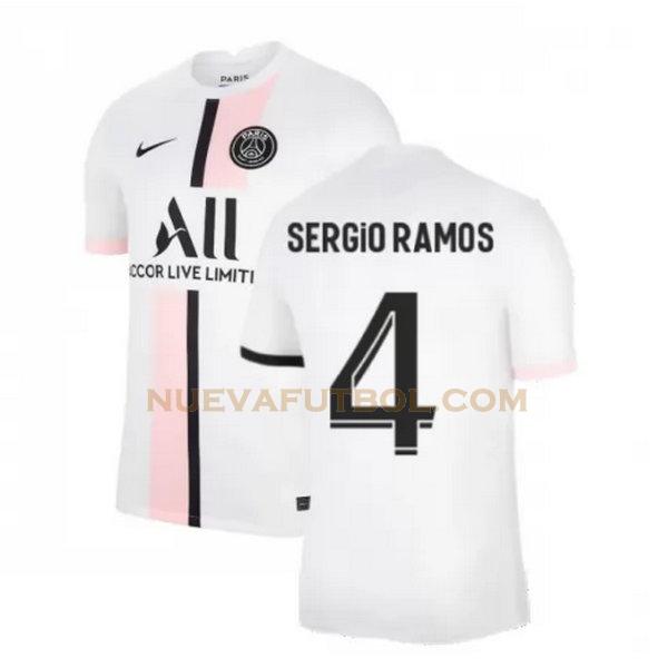 segunda camiseta sergio ramos 4 paris saint germain 2021 2022 blanco hombre