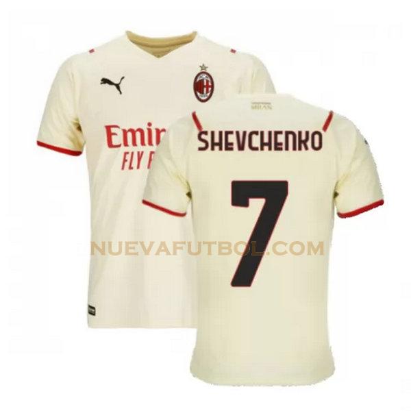 segunda camiseta shevchenko 7 ac milan 2021 2022 blanco hombre