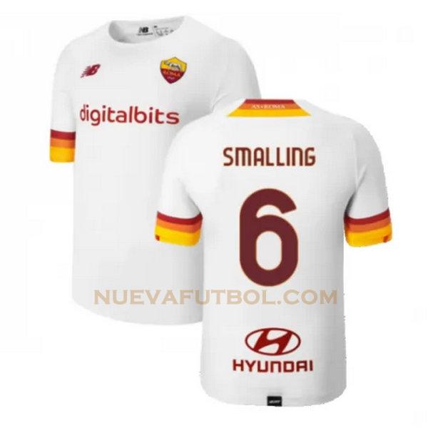 segunda camiseta smalling 6 as roma 2021 2022 blanco hombre