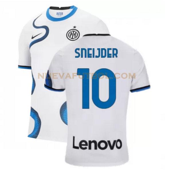 segunda camiseta sneijder 10 inter milan 2021 2022 blanco hombre