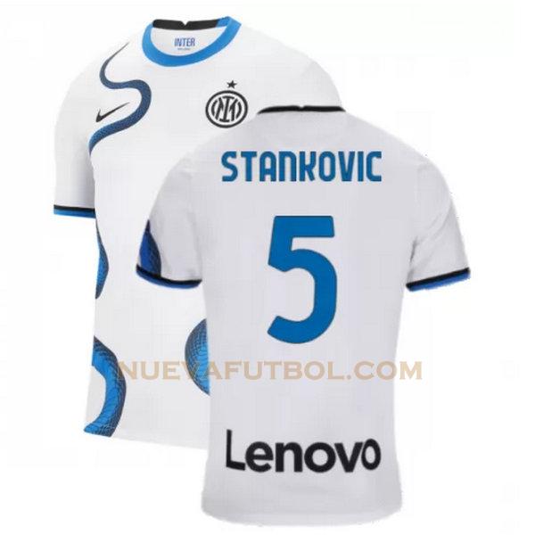 segunda camiseta stankovic 5 inter milan 2021 2022 blanco hombre