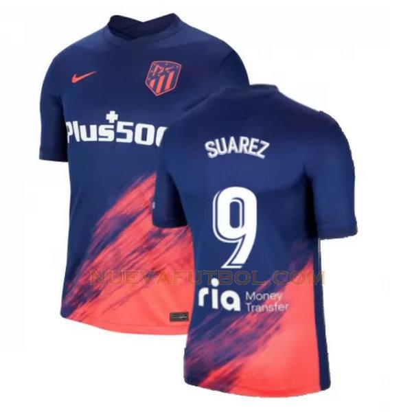 segunda camiseta suarez 9 atletico madrid 2021 2022 azul negro hombre