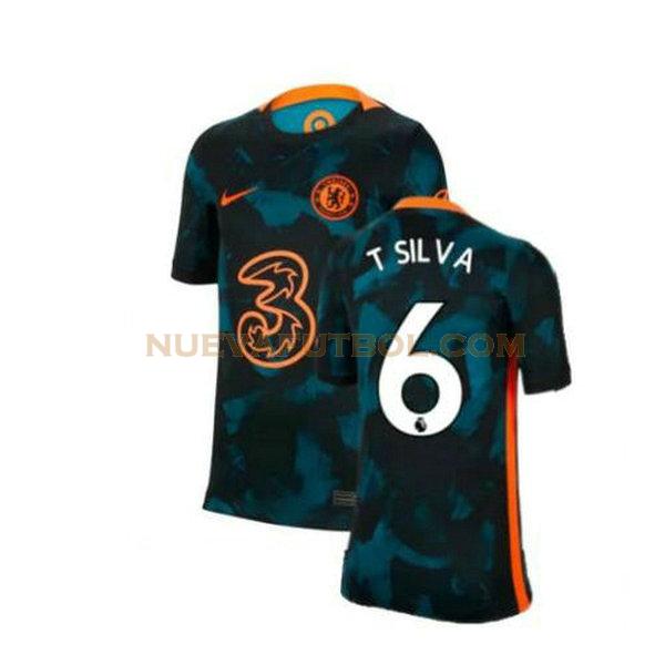 segunda camiseta t silva 6 chelsea 2021 2022 verde hombre