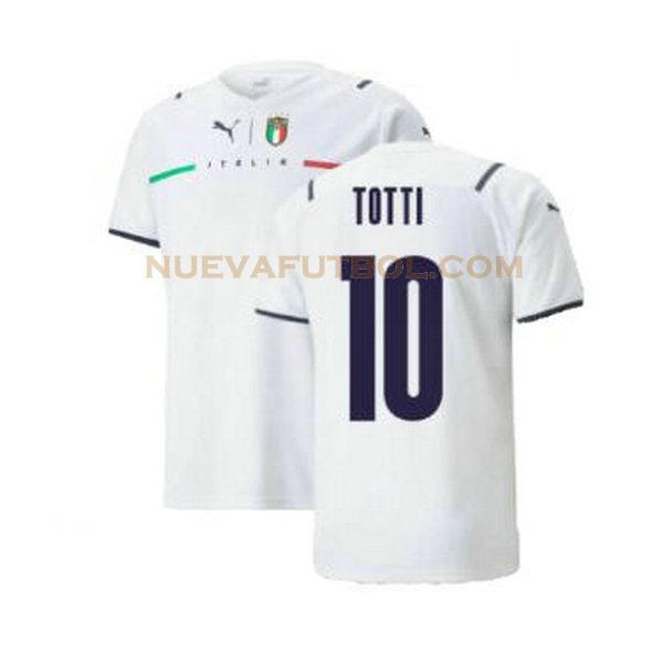 segunda camiseta totti 10 italia 2021 2022 blanco hombre