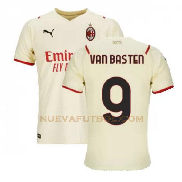 segunda camiseta van basten 9 ac milan 2021 2022 blanco hombre