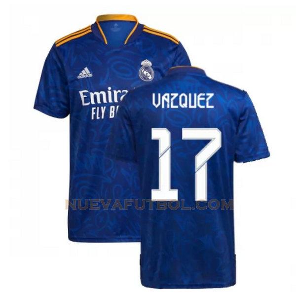 segunda camiseta vazquez 17 real madrid 2021 2022 azul hombre