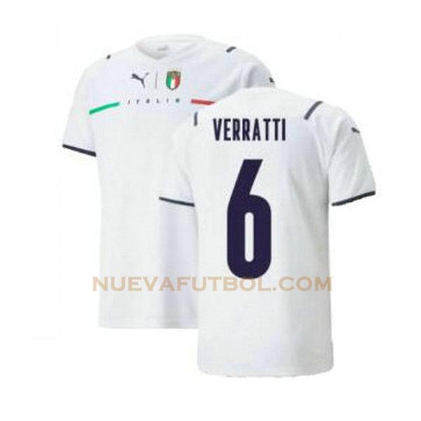 segunda camiseta verratti 6 italia 2021 2022 blanco hombre