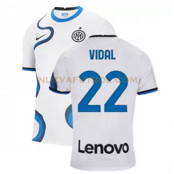 segunda camiseta vidal 22 inter milan 2021 2022 blanco hombre