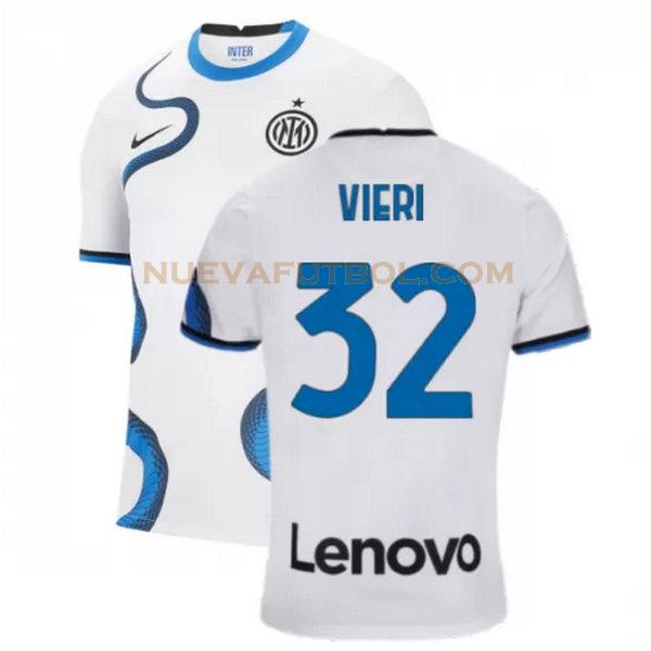 segunda camiseta vieri 32 inter milan 2021 2022 blanco hombre