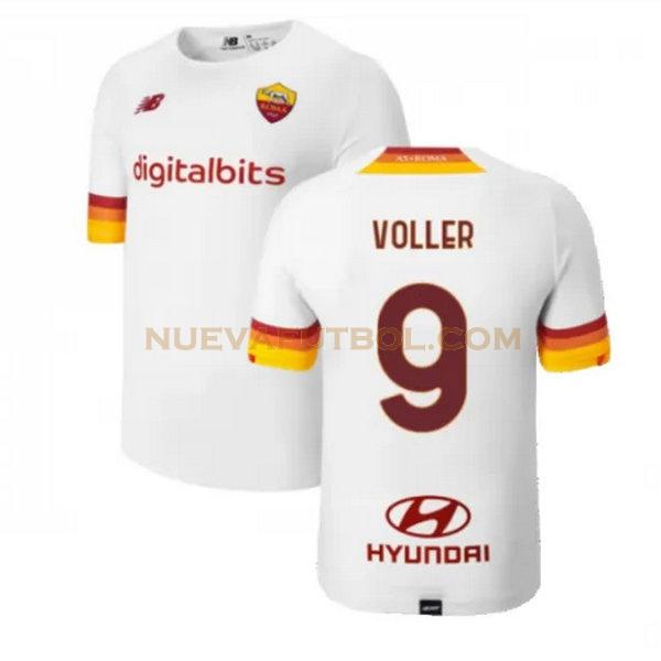 segunda camiseta voller 9 as roma 2021 2022 blanco hombre