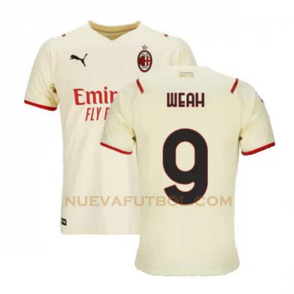 segunda camiseta weah 9 ac milan 2021 2022 blanco hombre