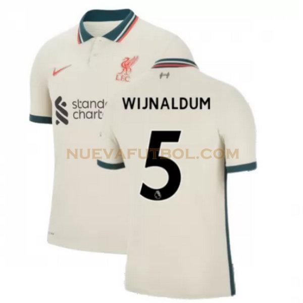 segunda camiseta wijnaldum 5 liverpool 2021 2022 amarillo hombre