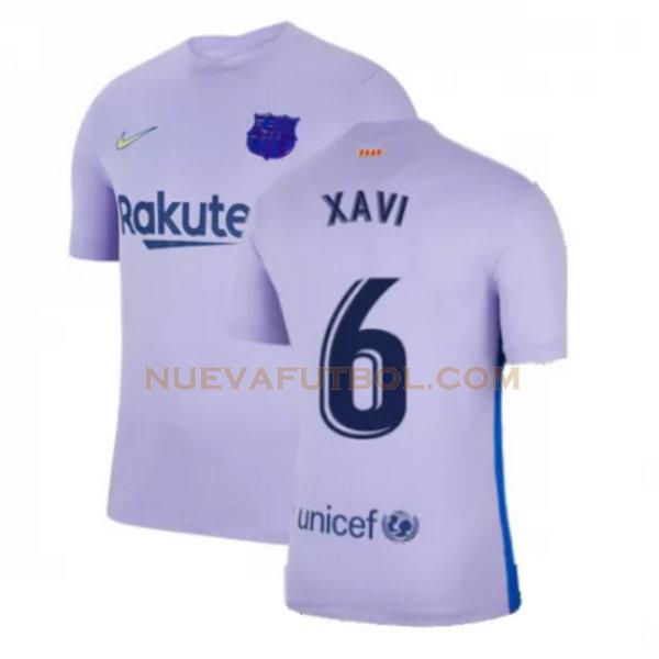 segunda camiseta xavi 6 barcelona 2021 2022 amarillo hombre